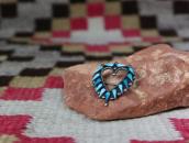 Old Zuni Turquoise NeedlePoint Heart Shape Pin & Top c.1970～
