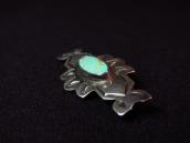 【Wolf-Robe】 Acoma Vtg Stamped Silver Small Pin w/TQ  c.1940