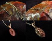 Vintage 14K Pink & White Gold Maria Fob Necklace