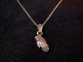 Vintage Praying Hands Fob Silver Necklace