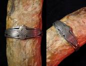 Antique Thunderbird Patch Ingot Silver Cuff Bracelet c.1920～