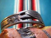 Antique Thunderbird Patch Ingot Silver Cuff Bracelet c.1920～