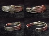 Antique Thunderbird Patch Ingot Silver Cuff Bracelet c.1920～