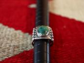 Historic Navajo Ingot Silver Ring w/Green Turquoise  c.1900～