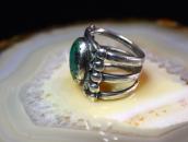 Historic Navajo Ingot Silver Ring w/Green Turquoise  c.1900～