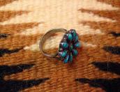 Antique Zuni Cluster Ring w/Turquoise  c.1940