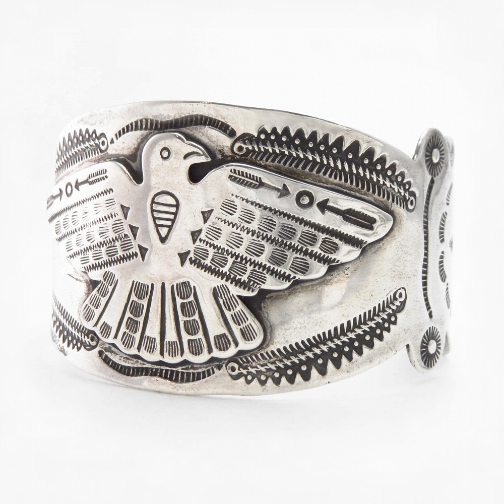【H.H.Tammen】Antique Thunderbird Applique Wide Cuff  c.1925～