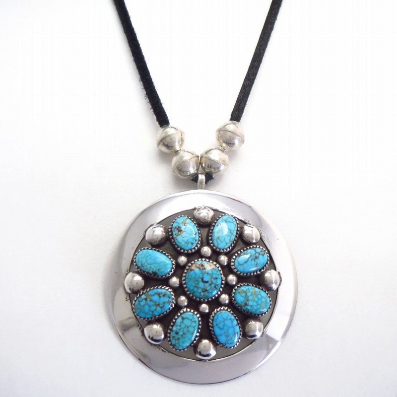 Vintage #8 Turquoise Pendant Top & Pin w/【JHQ】 Beads c.1950～