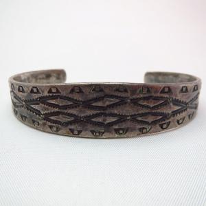 Antique Stamped Ingot Silver Cuff Bracelet  c.1910