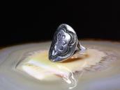 Antique Navajo Valero Star Stamped Concho Face Ring  c.1930～
