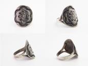Antique Navajo Valero Star Stamped Concho Face Ring  c.1930～