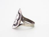 Antique Navajo Valero Star Stamped Concho Face Ring  c.1930～