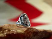 Antique Navajo Valero Star Stamped Concho Face Ring  c.1930～