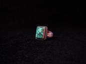 Vintage Split Ring with Square Turquoise   c.1970～