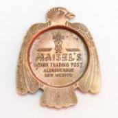 Antique 【Maisel's】 Thunderbird Shape Copper Ashtray  c.1940
