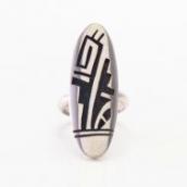【Lawrence Saufkie】Hopi Prayer feather Overlay Ring c.1980～