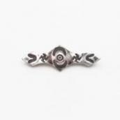 【Ganscraft】Atq 卍 Stamped Coin Silver Small Pin Brooch c.1930