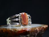 Vintage Navajo Arrows Stamped Cuff w/PetrifiedWood  c.1940～