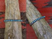 Antique Zuni High Grade Turquoise Row Narrow Cuff  c.1940～