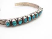 Antique Zuni High Grade Turquoise Row Narrow Cuff  c.1940～
