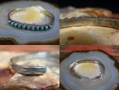 Antique Zuni High Grade Turquoise Row Narrow Cuff  c.1940～
