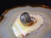 【Austin Wilson】 Vtg Stamped Concho Face Silver Ring  c.1940～