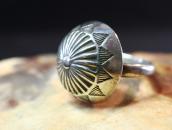 【Austin Wilson】 Vtg Stamped Concho Face Silver Ring  c.1940～