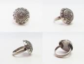 【Austin Wilson】 Vtg Stamped Concho Face Silver Ring  c.1940～