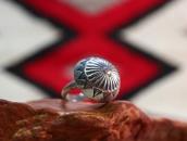 【Austin Wilson】 Vtg Stamped Concho Face Silver Ring  c.1940～