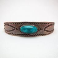 Antique Ingot Silver with Turquoise Cuff  c.1930