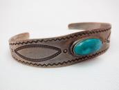 Antique Ingot Silver with Turquoise Cuff  c.1930