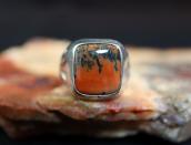 Vintage Navajo Silver Seal Ring w/2Tone PetrifiedWood c.1945