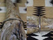 Vtg Navajo Arrows Stamped Ingot Silver Narrow Cuff  c.1950