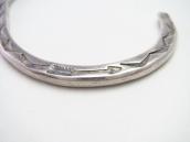 Vtg Navajo Arrows Stamped Ingot Silver Narrow Cuff  c.1950