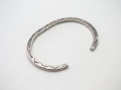 Vtg Navajo Arrows Stamped Ingot Silver Narrow Cuff  c.1950