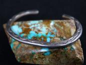 Vtg Navajo Arrows Stamped Ingot Silver Narrow Cuff  c.1950