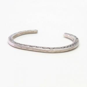 Vintage Navajo Stamped Ingot Silver Narrow Bracelet c.1950