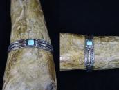 Atq Navajo 『ON BOOK』 Arrows Stamped Cuff w/Turquoise c.1930～