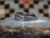 Atq Navajo 『ON BOOK』 Arrows Stamped Cuff w/Turquoise c.1930～