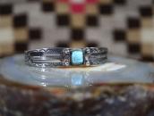 Atq Navajo 『ON BOOK』 Arrows Stamped Cuff w/Turquoise c.1930～