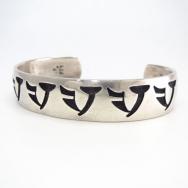 【Bernard Dawahoya】 Hopi Prayer feather Overlay Cuff  c.1975～