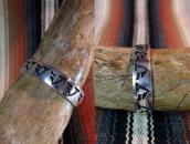 【Bernard Dawahoya】 Hopi Prayer feather Overlay Cuff  c.1975～