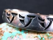 【Bernard Dawahoya】 Hopi Prayer feather Overlay Cuff  c.1975～