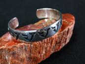 【Bernard Dawahoya】 Hopi Prayer feather Overlay Cuff  c.1975～