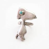 Old Zuni or Navajo 『Snoopy』 Sand Casted Silver Ring  c.1975～