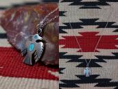 Vintage Zuni Turquoise Inlay Thunderbird Top Necklace c.1960