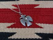 Vintage Zuni Turquoise Inlay Thunderbird Top Necklace c.1960