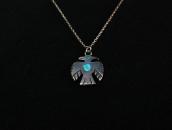 Vintage Zuni Turquoise Inlay Thunderbird Top Necklace c.1960