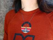 Vintage Zuni Turquoise Inlay Thunderbird Top Necklace c.1960