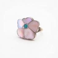 【Rosita & Anselm Wallace】Zuni Desert Rose Inlay Ring  c.1980